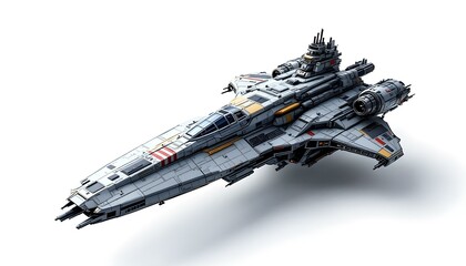 spaceship, model, sci-fi, textures, detailed, isolated, white, background, futuristic, spacecraft, design, realistic, highresolution, merchandise, sci-fiart, space, vehicle, technology, intricate,