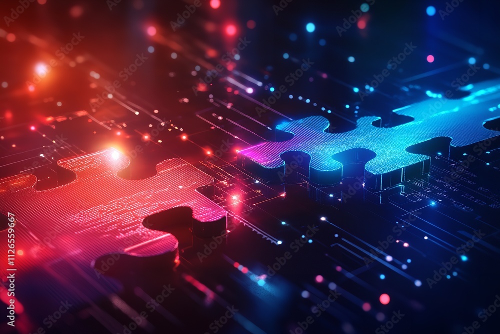 Poster the concept of api integration represented digitally. generative ai