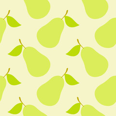 Pears Seamless Background. Pear fruit flat repeat background