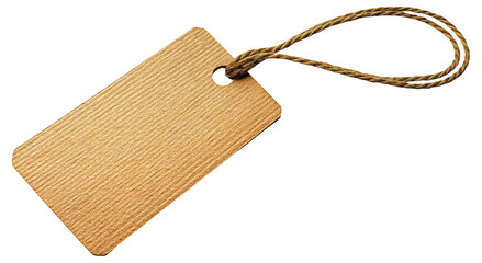PNG Brown paper tag with a string loop