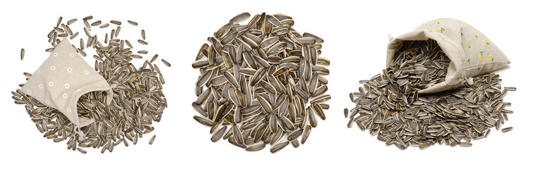 Sunflower seeds isolated on white background 