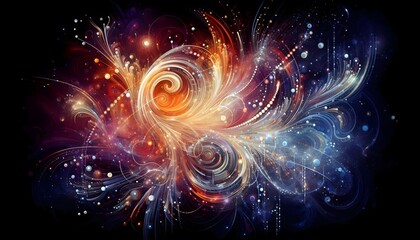 Fototapeta premium Illustration visualization of realms with a beautiful gold color dominance. Ai-generated.