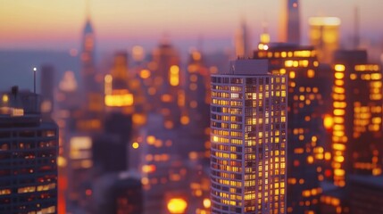 Glittering Cityscape: Illuminating the Night