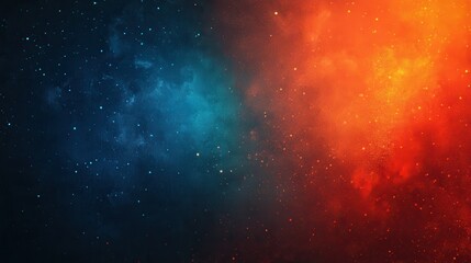 Fototapeta premium Noise texture grainy background, orange blue red black abstract glowing color gradient shape, dark retro banner poster header backdrop design