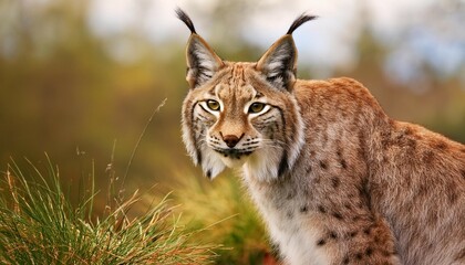 close up of a eurasian lynx in nature