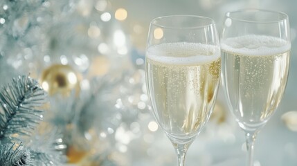Glasses of champagne at new year party