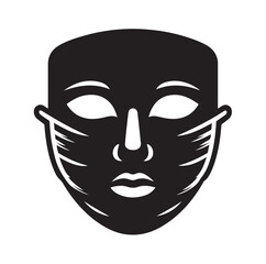 face mask silhouette vector illustration