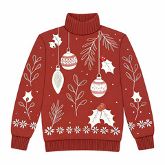 A cozy red festive sweater featuring a reindeer design