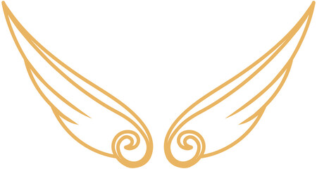 Obraz premium Cute Angel Wings with Curved Ends Icon