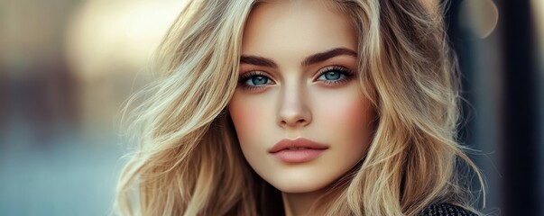 Fototapeta premium ortrait of beautiful blond woman