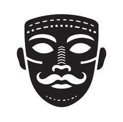 face mask silhouette vector illustration