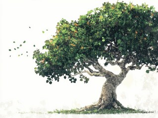 beautiful tree with lush green leaves and gentle breeze