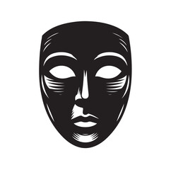 face mask silhouette vector illustration