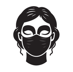face mask silhouette vector illustration