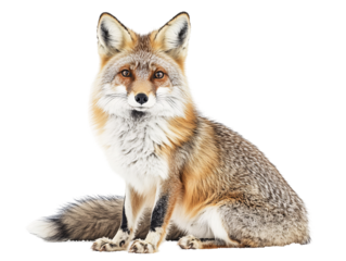 a fox sitting on the ground