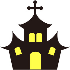 Halloween Haunted Dark Castle Icon
