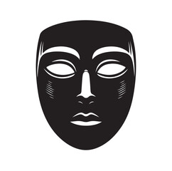 face mask silhouette vector illustration