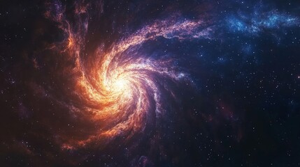 Stunning cosmic galaxy with swirling nebula and bright stars

