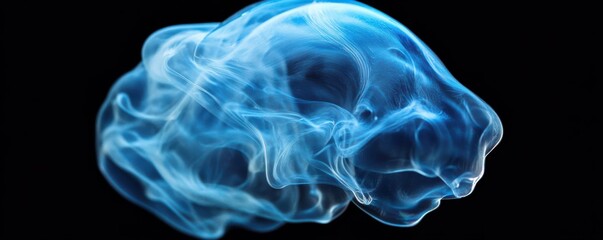 Transparent blue liquid bubble