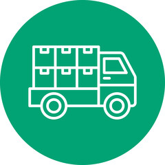 Goods Transport line circle icon