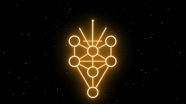 Tree Of Life, Spirituality Kabbalah Symbol, light, glowing in 4K Resolution