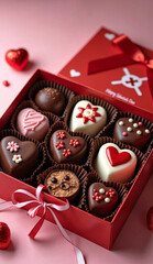 バレンタインデーのチョコレート詰め合わせ
