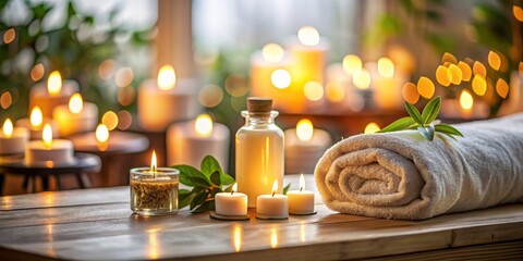 Serene Spa Retreat: Wellness Haven Massage Table Tilt-Shift Photo