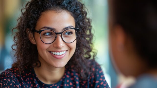 Close-up of a teacher nodding and encouraging a student with a supportive smile