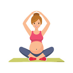 A pregnant woman gently practices yoga, stretching her body with calm focus, embracing balance, relaxation, and connection to her growing baby in a peaceful, serene environment, promoting wellness and