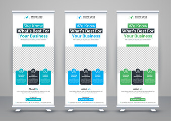 Corporate business roll up banner design. Modern pull up banner template or X banner signage minimal design. Can be used for Business Agency, Medical, Healthcare, School banner.