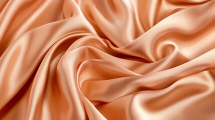 Fototapeta premium A close-up of a peach-colored silk fabric.