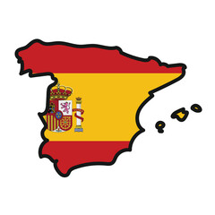 SPAIN Map with flag in body