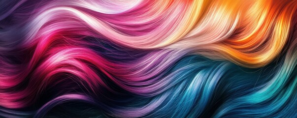 Obraz premium Wave hair with colorful color
