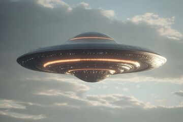 Fantasy world. spaceship, U.F.O, Generative AI
