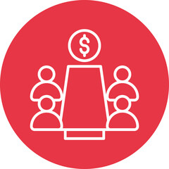 Investor Meeting line circle icon