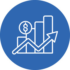 Profit Growth line circle icon