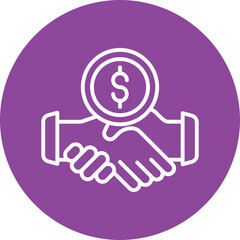 Partnership Icon line circle icon