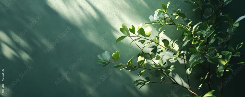 Poster natural background with beautiful diffused light and shadows. beautiful texture for product presenta