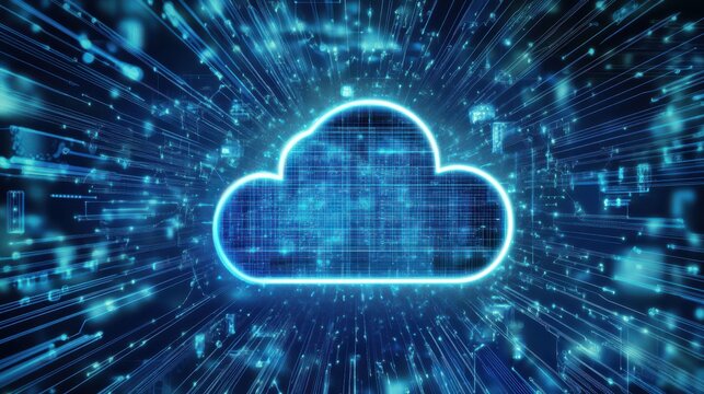 Illustration depicting the concept of cloud computing technology, emphasizing its significance in modern internet-based systems and services.