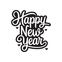 Happy new year typography vector illustration