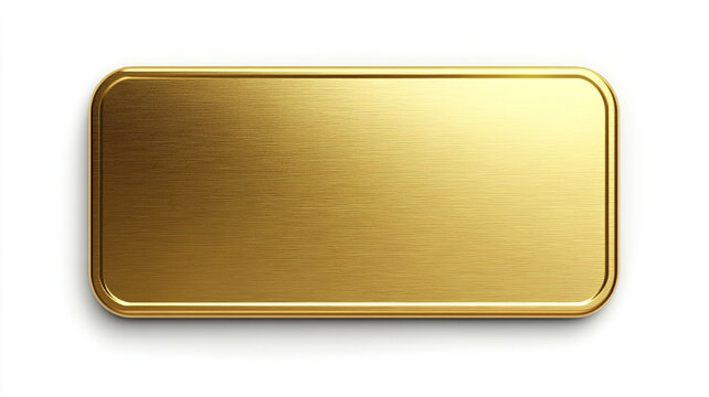 a gold rectangular shape with rounded corners isolated on a white background