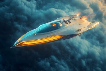 Fantasy world. spaceship, U.F.O, Generative AI