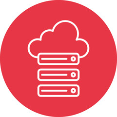 Cloud Storage line circle icon