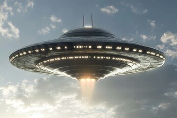 Fantasy world. spaceship, U.F.O, Generative AI