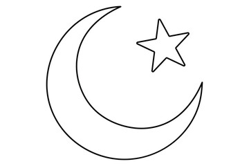 Moon and star icon. ramadan icon symbol vector illustration
