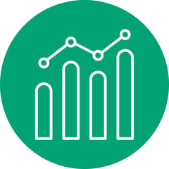 Data Analytics line circle icon