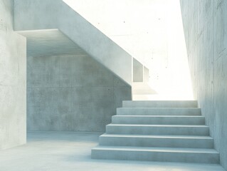 Minimalist Concrete Staircase in Modern Architecture