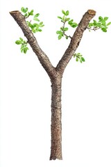 Fototapeta premium Young Tree Branch with New Growth