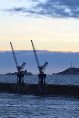 Obraz premium cranes in the port
