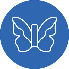 Butterfly line circle icon